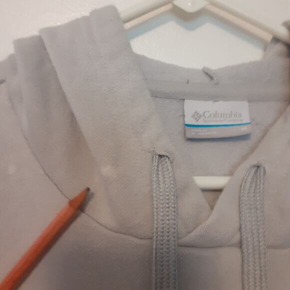 Columbia PFG Hoodie Mens Medium Gray American Flag Fish Pattern Sweatshirt - Picture 5 of 10